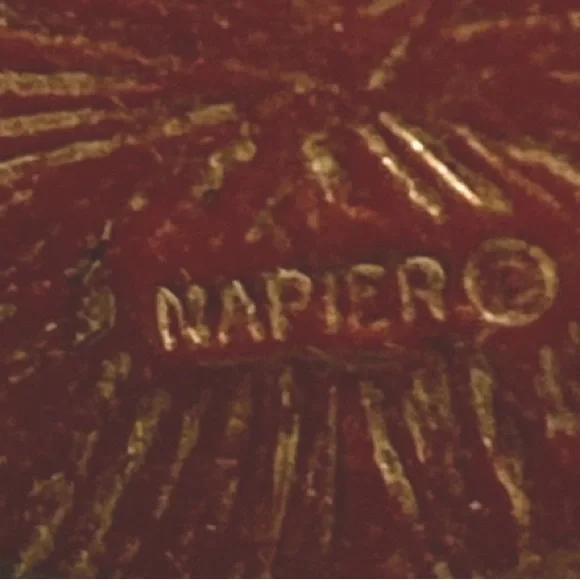 Vintage Napier Signed Gold and Pearl Pierce Earrings - Picture 3 of 3